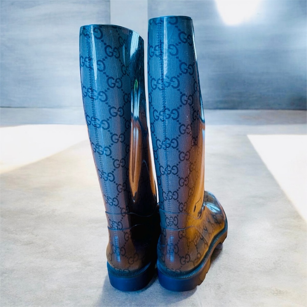 Authentic Gucci Monogram Rain Boots - image 3